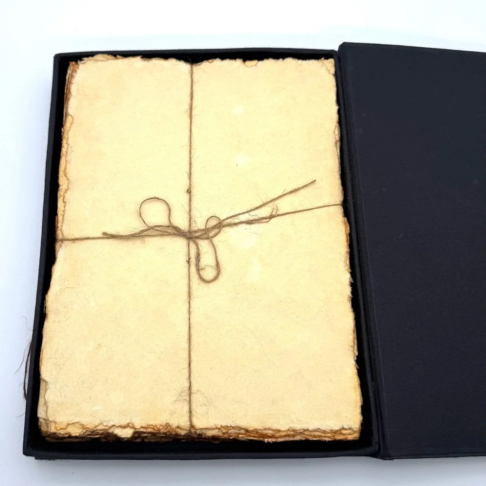 Leather Village Handmade Cotton Paper Deckle Edge Vintage Stationery Box New